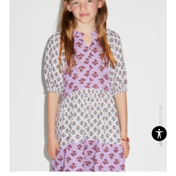 EUC Zara Girls Contrasting Floral Print Cotton Gauze Boho Dress 6yrs - Picture 2 of 5